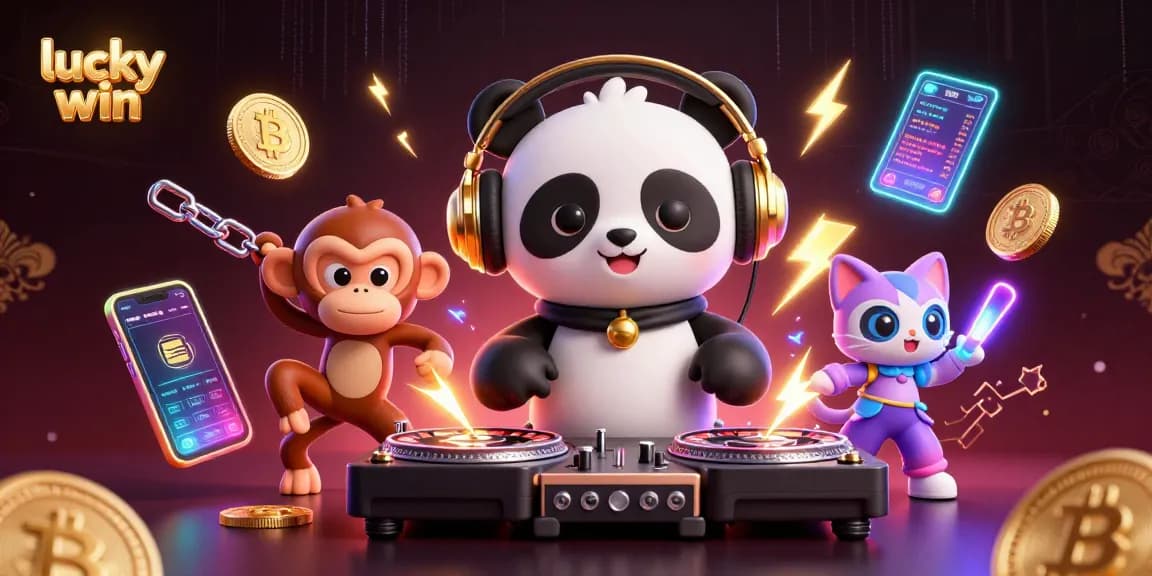 Spin to win with lucky win at dynamic online casino featuring vibrant 3D characters.