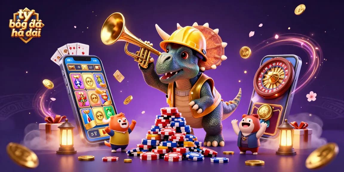 Engage in sports betting action with tỷ lệ bóng đá nhà cái showcased in vibrant cartoon illustration.
