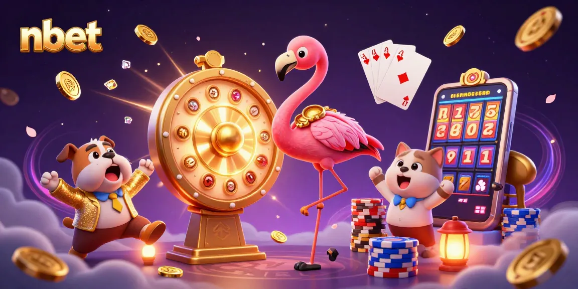 Engaging nbet illustration featuring cartoon characters and casino elements that promote exciting gaming experiences.