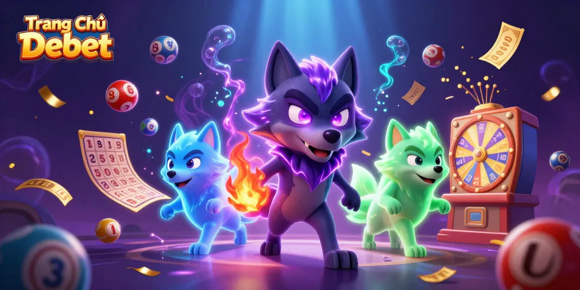 Engage with Trang Chủ Debet's spectacular lottery experience through this dynamic casino illustration featuring vibrant game elements.