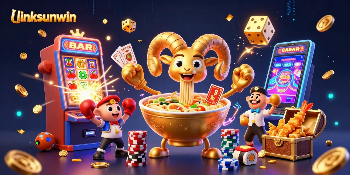 Experience the thrill of winning with linksunwin in this dynamic casino scene bursting with action.