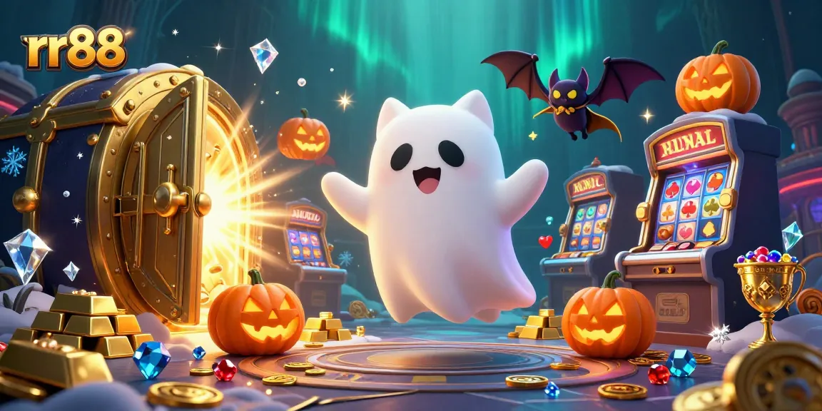 Engage with rr88 as a ghost cat and bat explore a haunted casino filled with treasures.