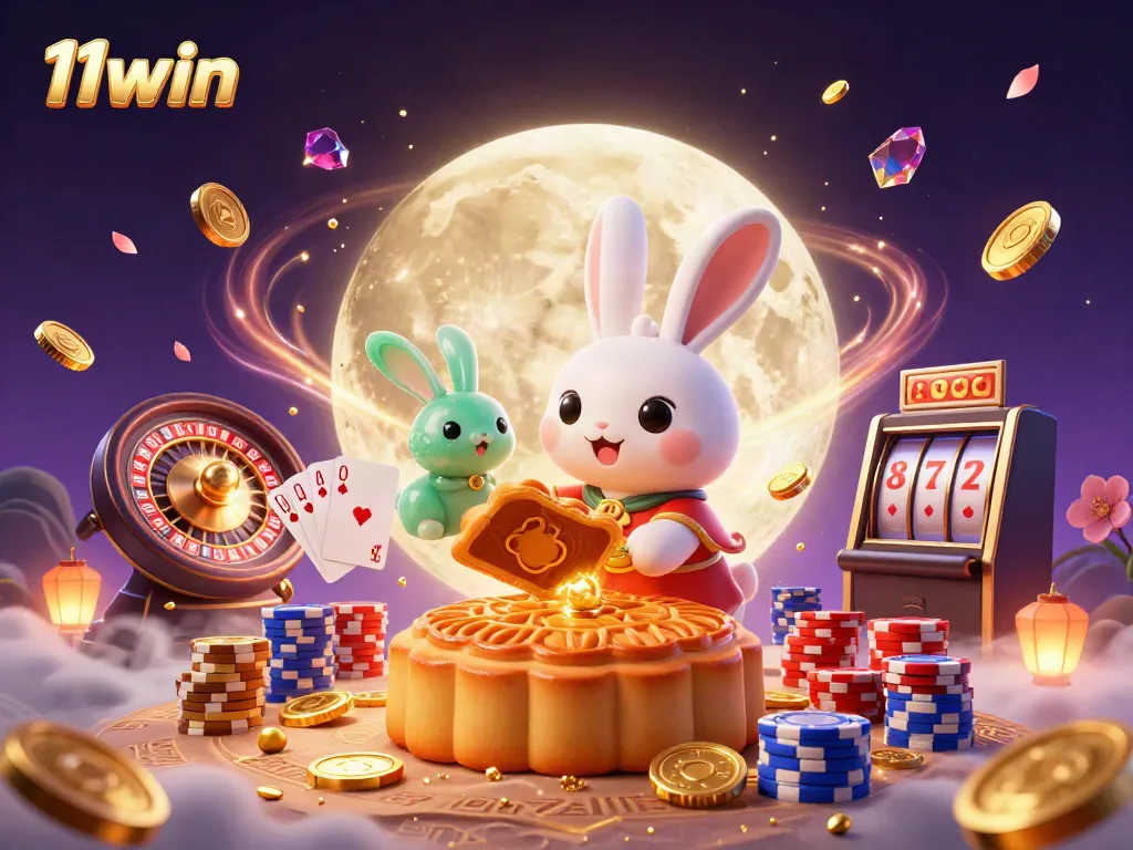 Win big at 11win with the lively casino-themed illustration showcasing exciting games and vibrant characters.