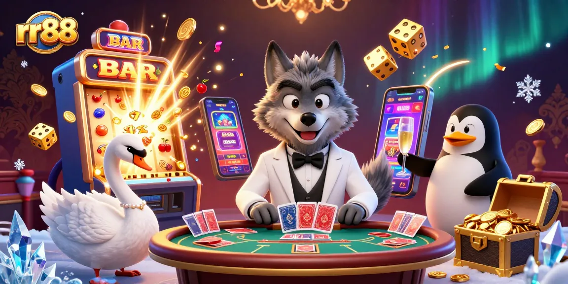 Experience winning at rr88 with vibrant 3D casino characters and animated gaming elements.