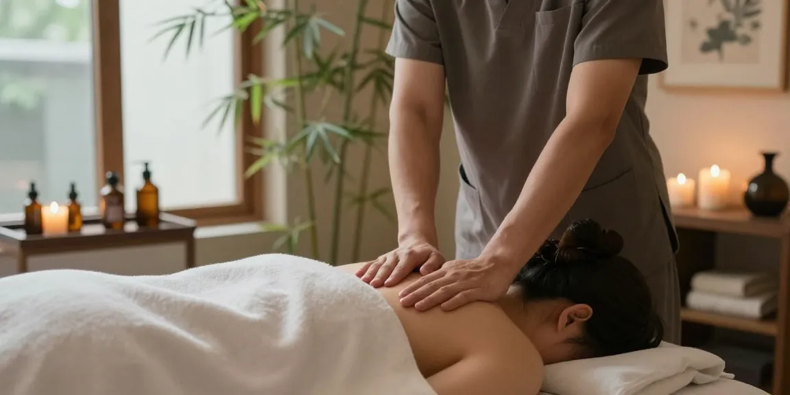 Relaxing 분당출장마사지 therapy session in a peaceful spa environment.