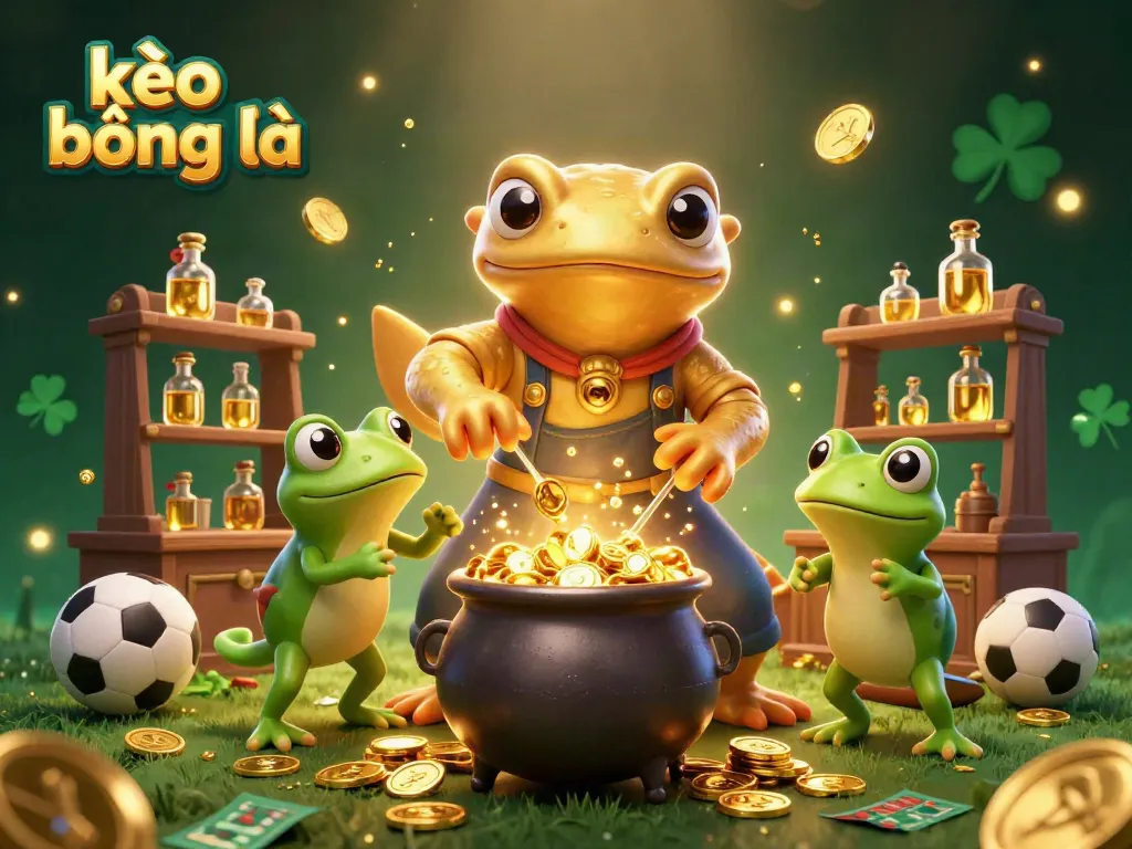 Experience thrilling kèo bóng đá action with our dynamic alchemist scene surrounded by sports betting elements.