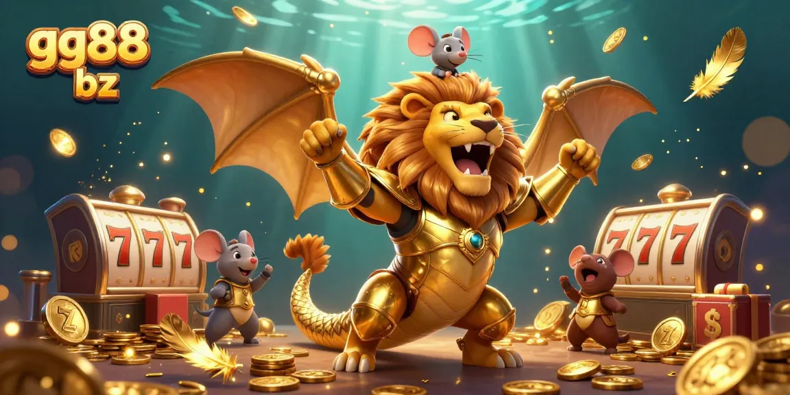 Experience the thrill of winning at gg88 bz with a vibrant 3D casino scene featuring mystical characters and sparkling slot elements.